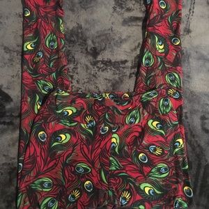 Lula Roe OS Peacock Leggings